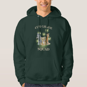 Veste À Capuche 4e année Squad Neon zoo sauvage Retour à l'école