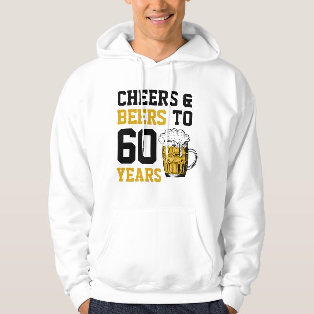 Veste À Capuche 60e anniversaire Cheers & Bières à 60 ans (Devant)