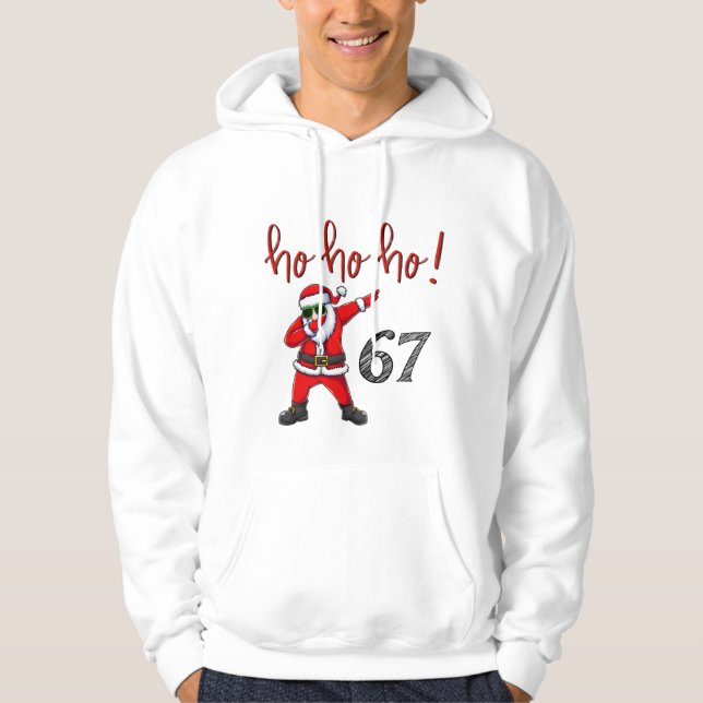 Veste À Capuche 67 Santa en train de daber Sweatshirt de Noël  (Devant)