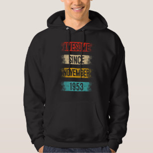 Veste À Capuche 69 ans Awesome depuis novembre 1953 69e naissance