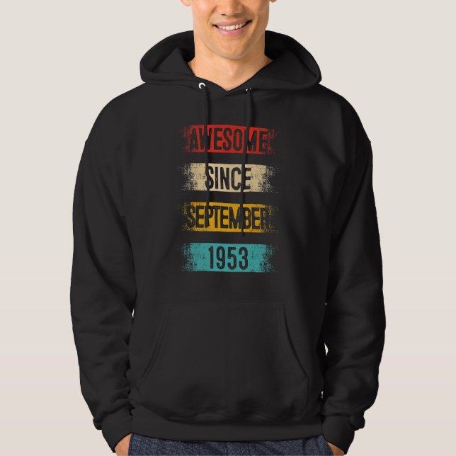 Veste À Capuche 69 ans Awesome depuis septembre 1953 69e Birt (Devant)