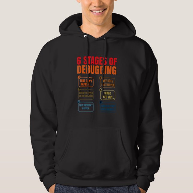 Veste À Capuche 6 étapes de débogage codeur programmeur logiciel D (Devant)