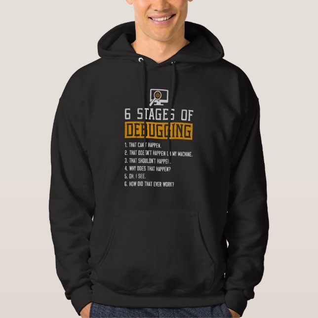 Veste À Capuche 6 Étapes Du Débogage Du Logiciel Script Réseau Htm (Devant)