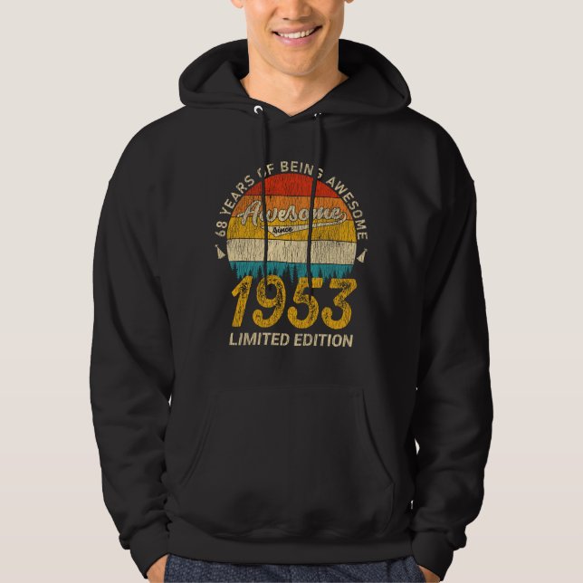Veste À Capuche 72 ans 1953 Retro Awesome 72e anniversaire Cadeau (Devant)