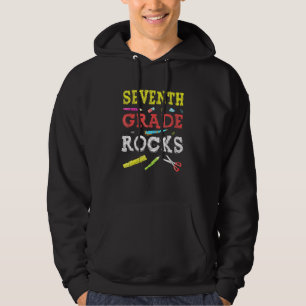 Veste À Capuche 7e année Rocks Retour à l'école Enseignant