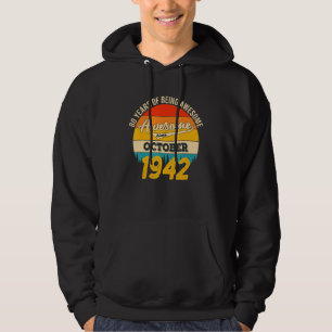 Veste À Capuche 80 ans Vintage OCTOBRE 1942 80e Anniversaire