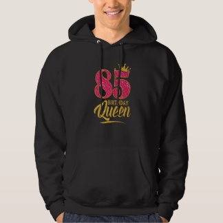 Veste À Capuche 85e anniversaire Reine 85 ans fille Couronne rose