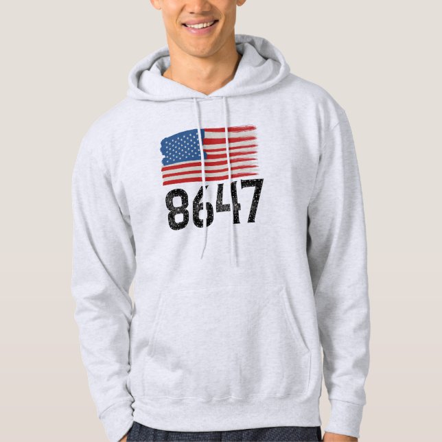 Veste À Capuche 8647 Déclaration politique du drapeau américain an (Devant)