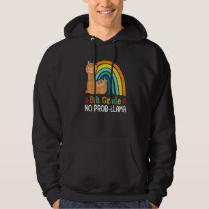 Veste À Capuche 8e année No Prob Llama 8e année Enseignant de l'éq