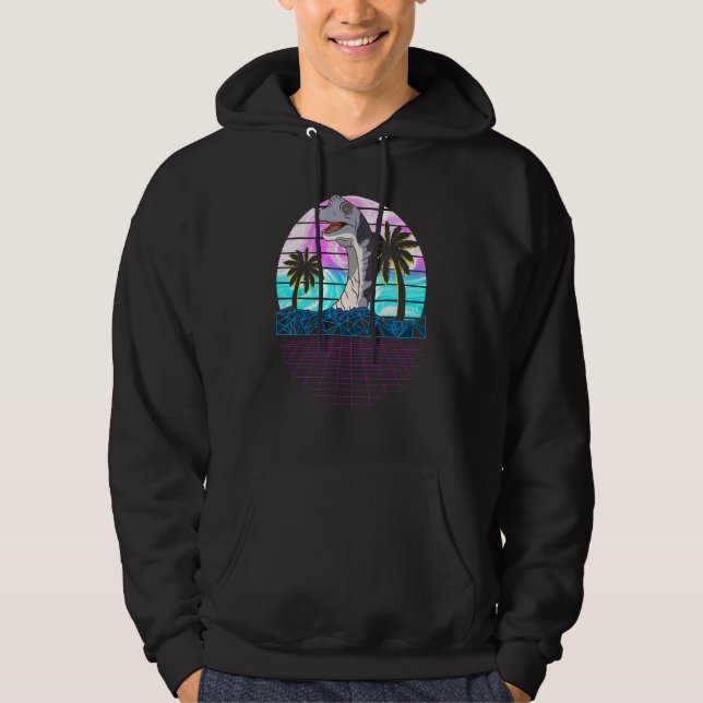 Veste À Capuche 90s 80s Retro Brachiosaurus Vaporwave Esthétique (Devant)