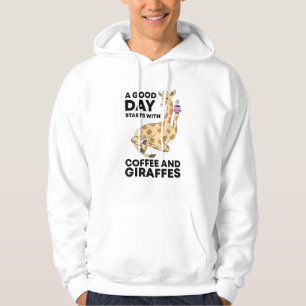 Veste À Capuche A Good Day Starts With Coffee & Giraffe Gift Funny