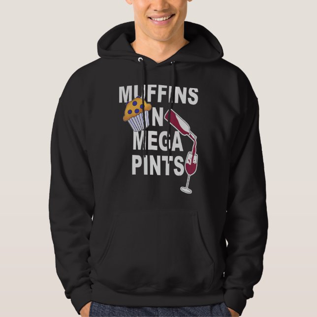 Veste À Capuche À La Recherche D'Une Méga Pint De Vin Sarcastique  (Devant)