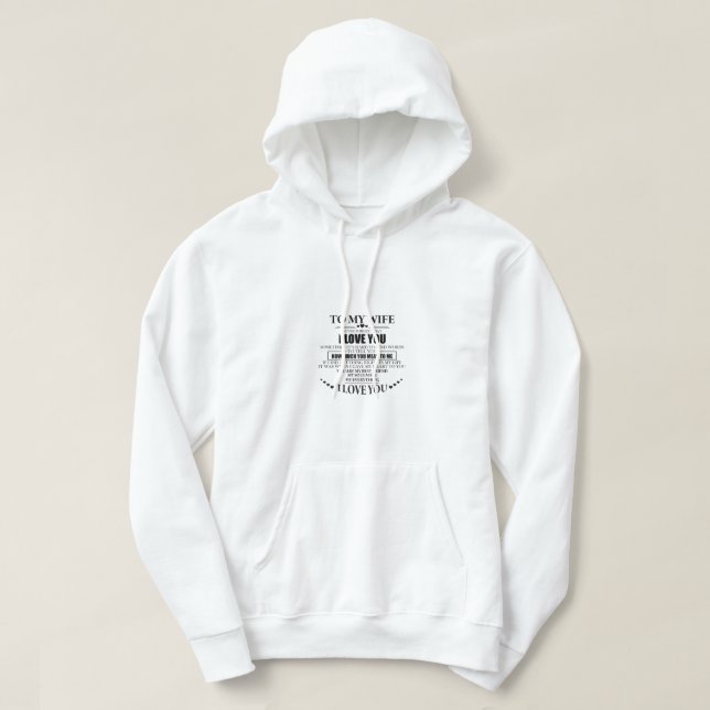 Veste À Capuche À ma femme, je t'aime (Design devant)