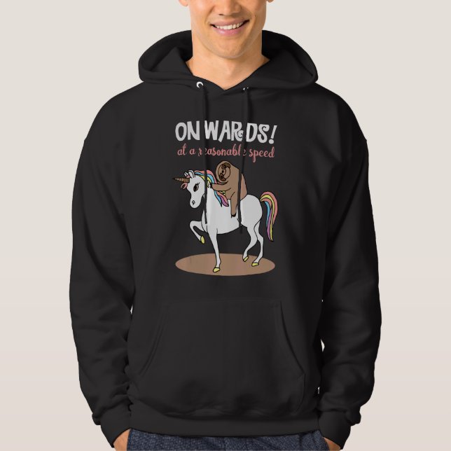 Veste À Capuche À Une Vitesse Raisonnable Unicorn Sloth Runnin (Devant)