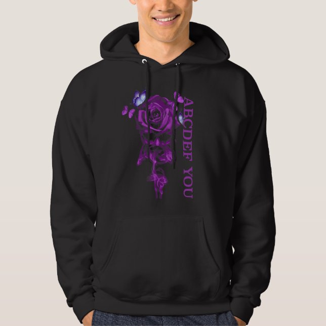 Veste À Capuche Abcdef Vous Rose Crâne Shh Papillon Purple (Devant)
