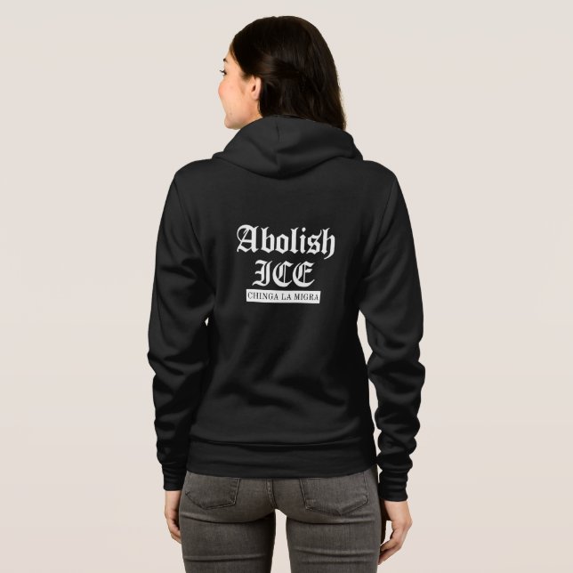Veste À Capuche Abolir ICE – Déclaration de protestation gothique (Dos entier)