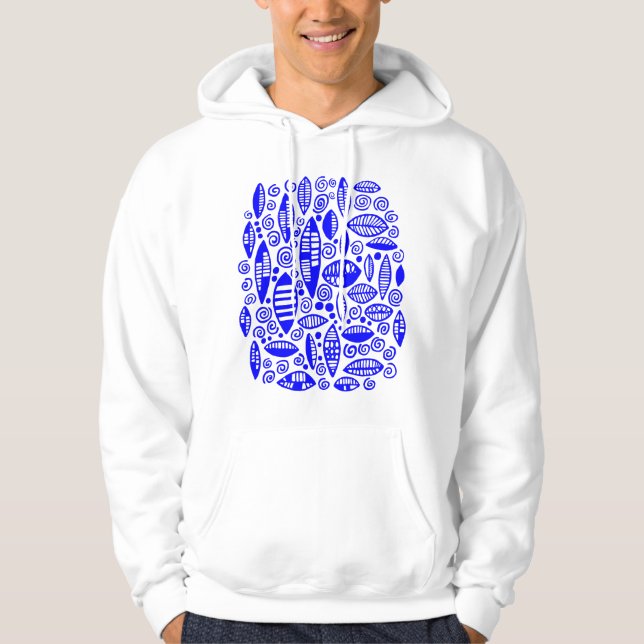 Veste À Capuche Abstrait 100813 - Bleu (Devant)
