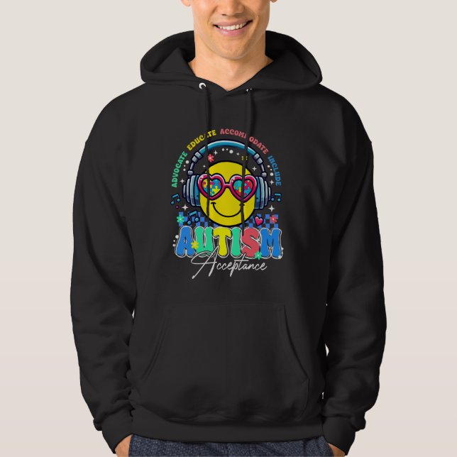 Veste À Capuche acceptation de l'autisme (2 (Devant)