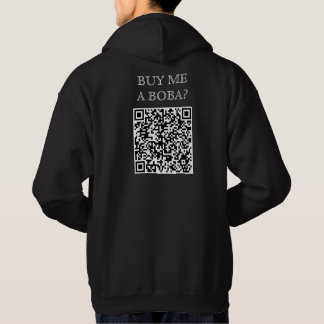 Veste À Capuche Achetez-Moi Un Code Boba QR Sur Le Dos Drôle Boiss