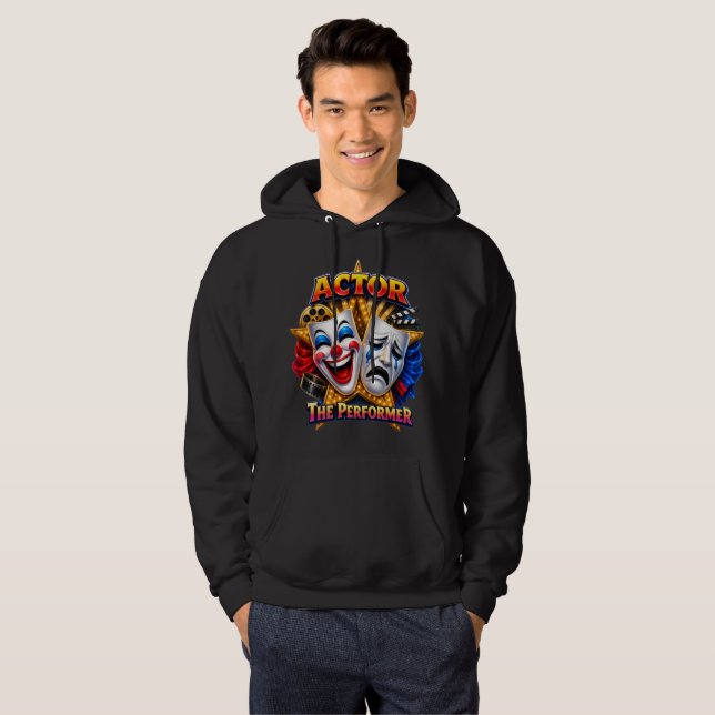 Veste À Capuche Acteur - Le Performer Hommes Foncé  (Devant entier)