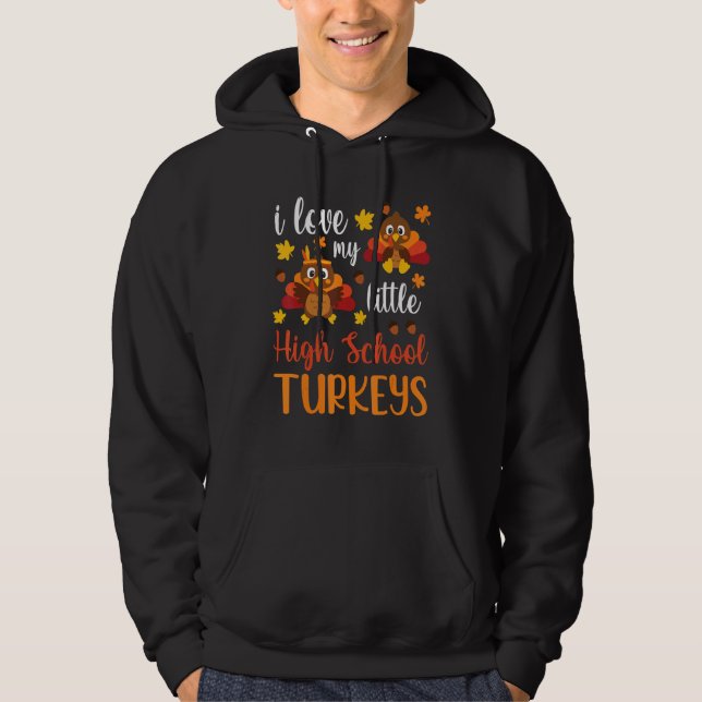 Veste À Capuche Action de grâce Professeur J'adore mon petit lycée (Devant)