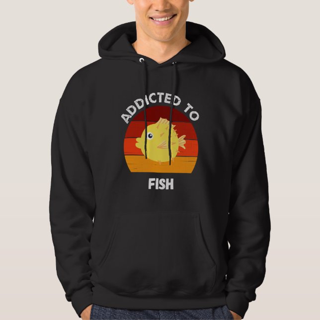 Veste À Capuche Addicité Au Poisson Aquarium Puffer Fish (Devant)