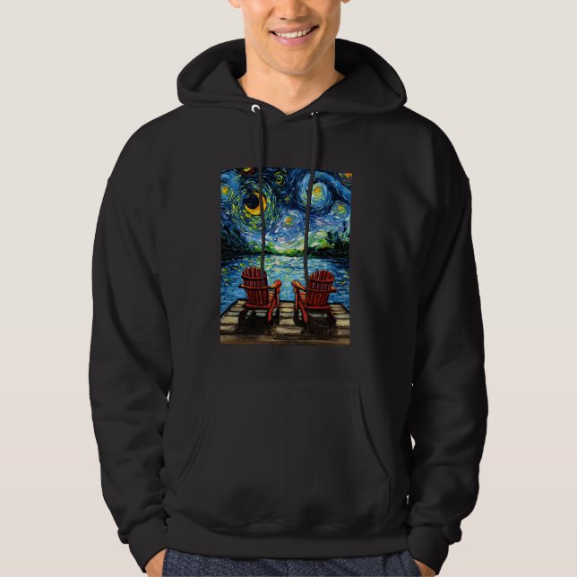 Veste À Capuche Adirondack Lake Starry Night Forêt extérieure Camp (Devant)