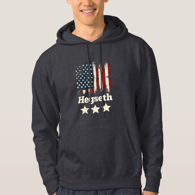 Veste À Capuche Administration Hegseth Trump Drapeau américain (Devant)