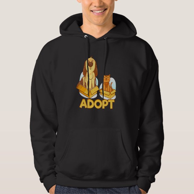 Veste À Capuche Adopter le fournisseur d'animaux de compagnie (Devant)