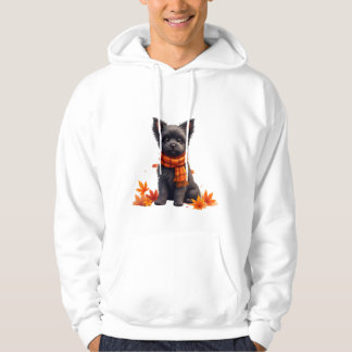 Veste À Capuche Affenpinscher avec un cœur fait de feuilles d'auto