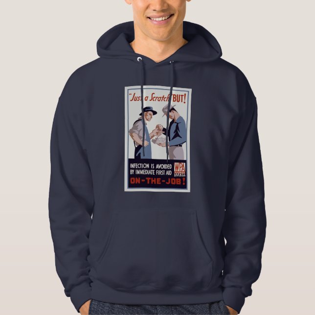 Veste À Capuche Affiche de premiers secours "Juste une égratignure (Devant)