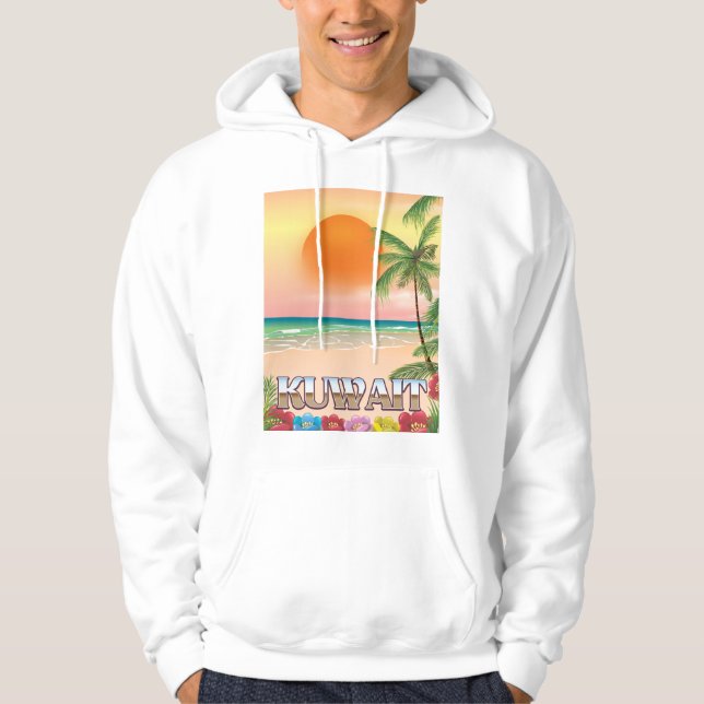 Veste À Capuche affiche de voyage sur la plage de kuwait (Devant)