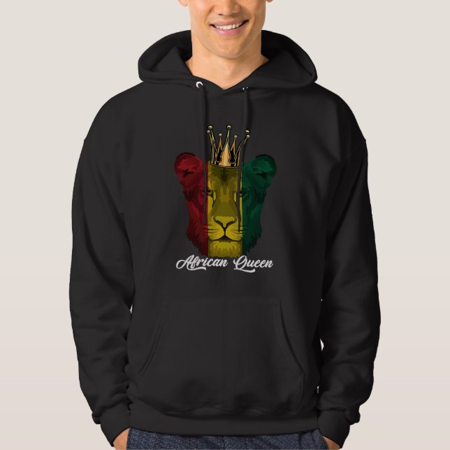 Veste À Capuche African Queen Lion Black History Month BLM Pride B (Devant)