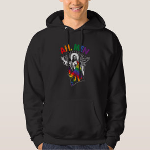 Veste À Capuche Ah Men Lgbt Gay pride Jesus Rainbow Flag Christia