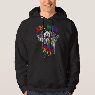 Veste À Capuche Ah Men Lgbt Gay pride Jesus Rainbow Flag Christia
