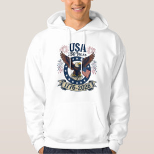 Veste À Capuche Aigle Américain Patriotique 250 Ans 1776-2026