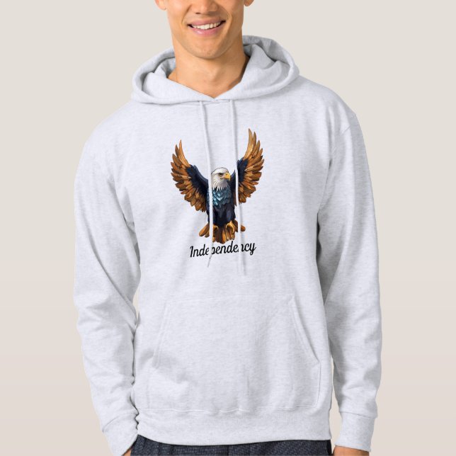 Veste À Capuche Aigle de cristal en vol - Symbole de force (Devant)