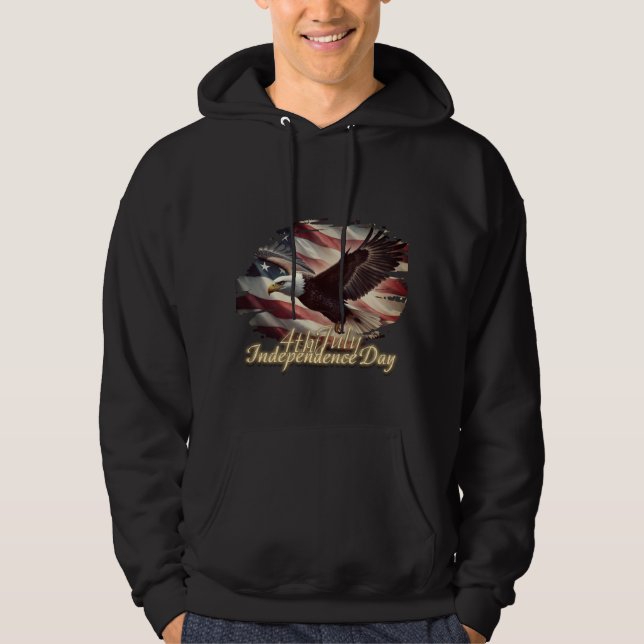 Veste À Capuche Aigle du 4 juillet avec drapeau américain (Devant)