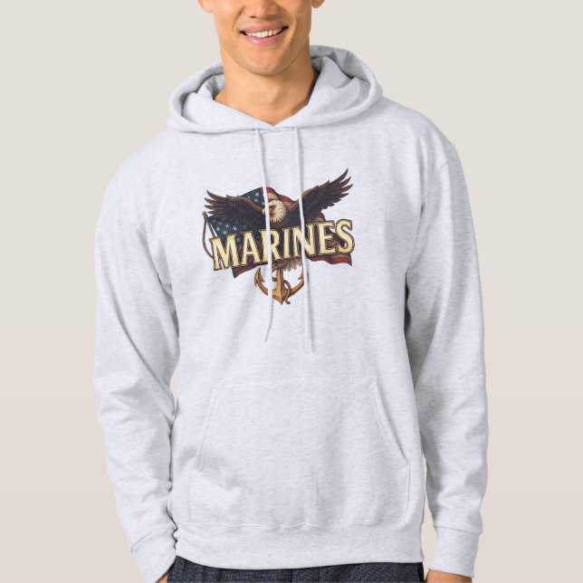 Veste À Capuche aigle et drapeau du Corps des Marines (Devant)