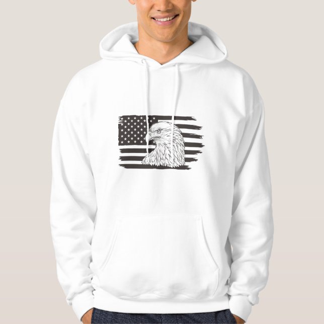 Veste À Capuche Aigle fier avec drapeau américain (Devant)