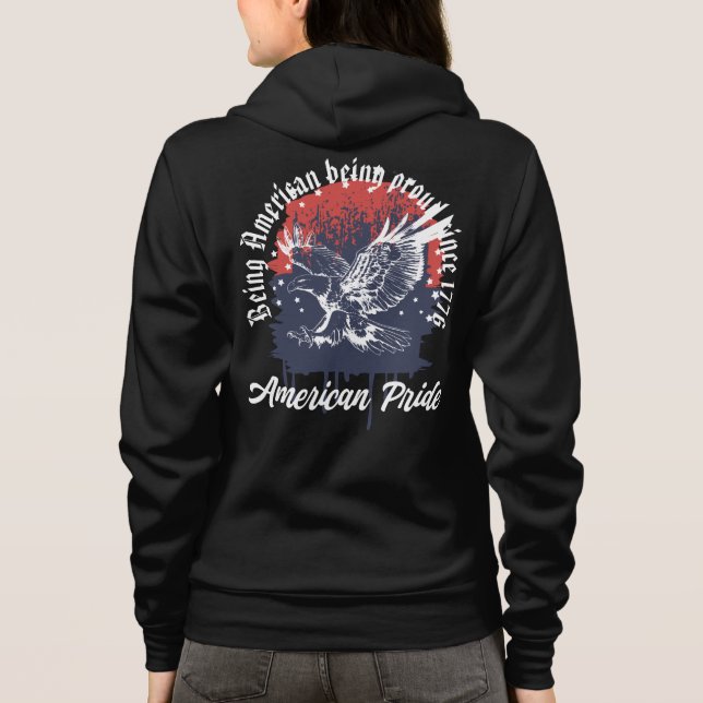 Veste À Capuche Aigle fière d'être américain (Dos)