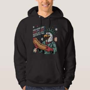 Veste À Capuche Aigle patriotique avec hot Dog Funny Art