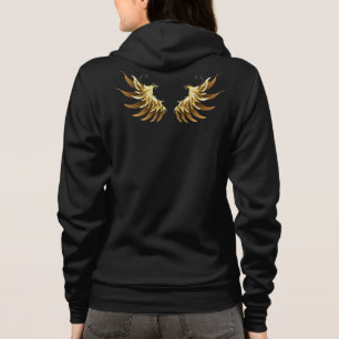 Veste À Capuche Ailes d'Ange d'or sur arrière - plan noir