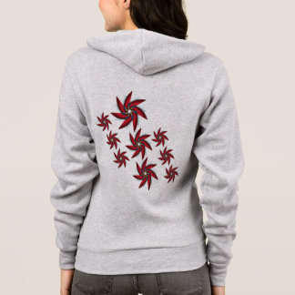 Veste À Capuche ailes flore rouge