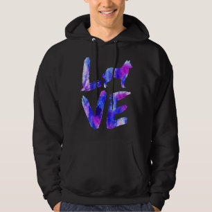 Veste À Capuche Aimer Chien croate Aquarelle Bleu Chien Papa