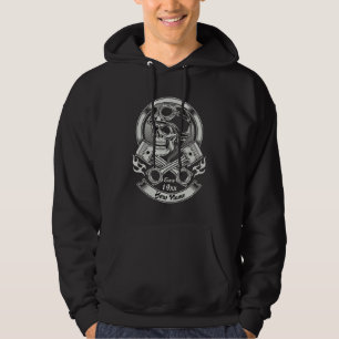 Veste À Capuche Ajouter le nom Année Vélo Vintage Crâne Croisé Poi
