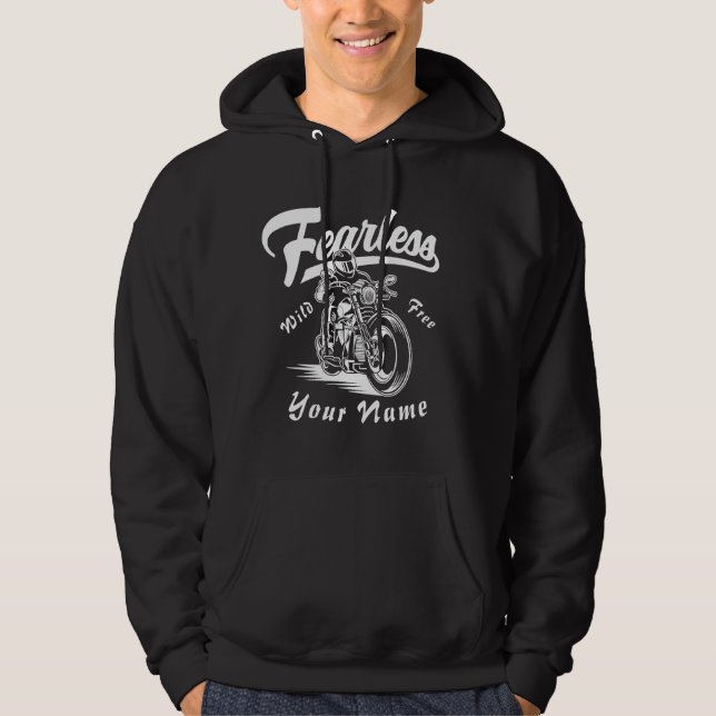 Veste À Capuche Ajouter le nom Fearless Wild Free Motorcycle (Devant)