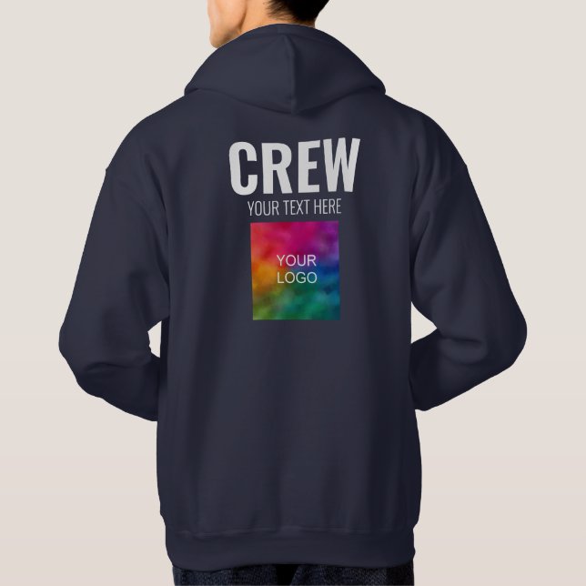 Veste À Capuche Ajouter le texte du logo ici Crew Mens Conception  (Dos)