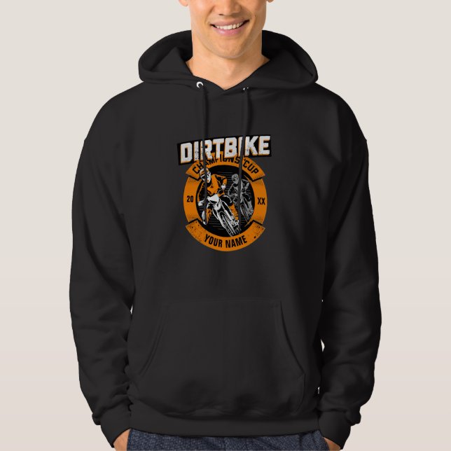 Veste À Capuche Ajouter un nom Changement d'année Dirt Vélo Champi (Devant)