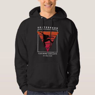 Veste À Capuche Ajouter un nom et un texte Skateboard Triangle géo